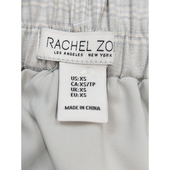 Rachel Zoe Womens Gray Plaid Mini Skirt Light Gray Fully Lined Skirt NWOT SZ XS - Picture 11 of 11